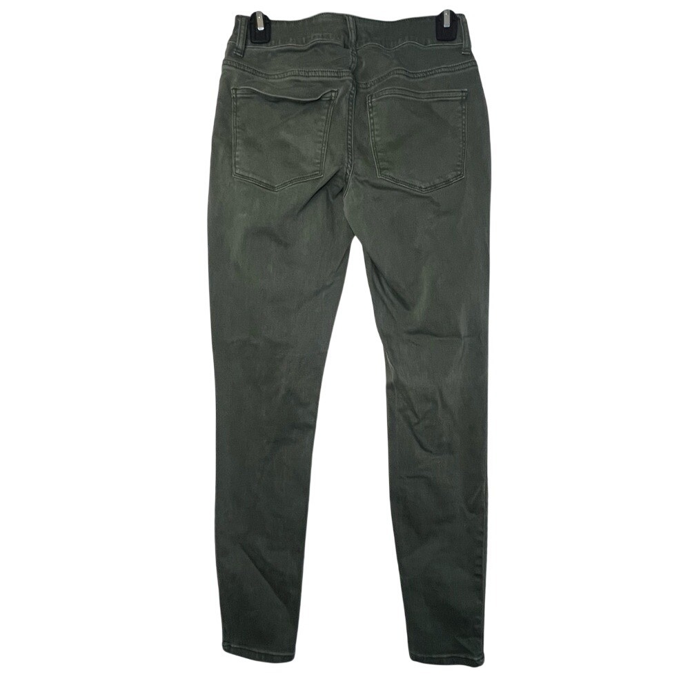Maurices Womens Skinny Jeans Olive Green Mid Rise Stretch Pants Size S-R (4-6) - Picture 3 of 7
